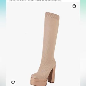 Vivianly knee high boots beige